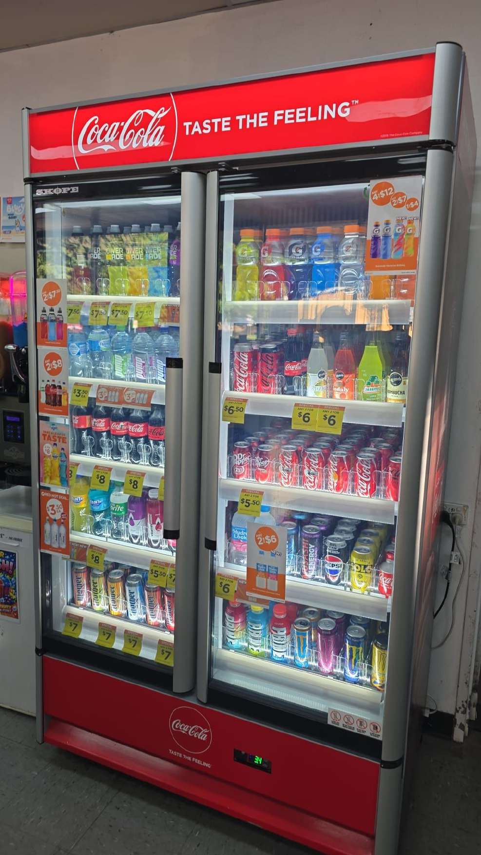 Coca-Cola fridge with cold drinks