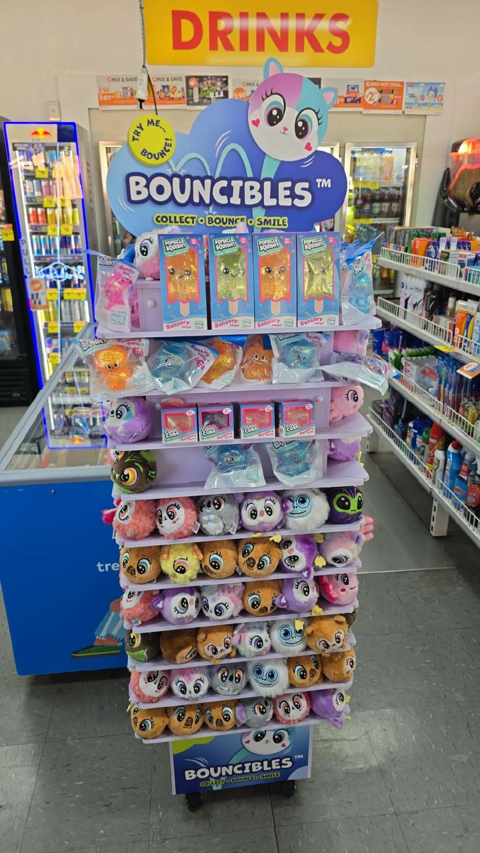 Stand of toys and lollies in the store
