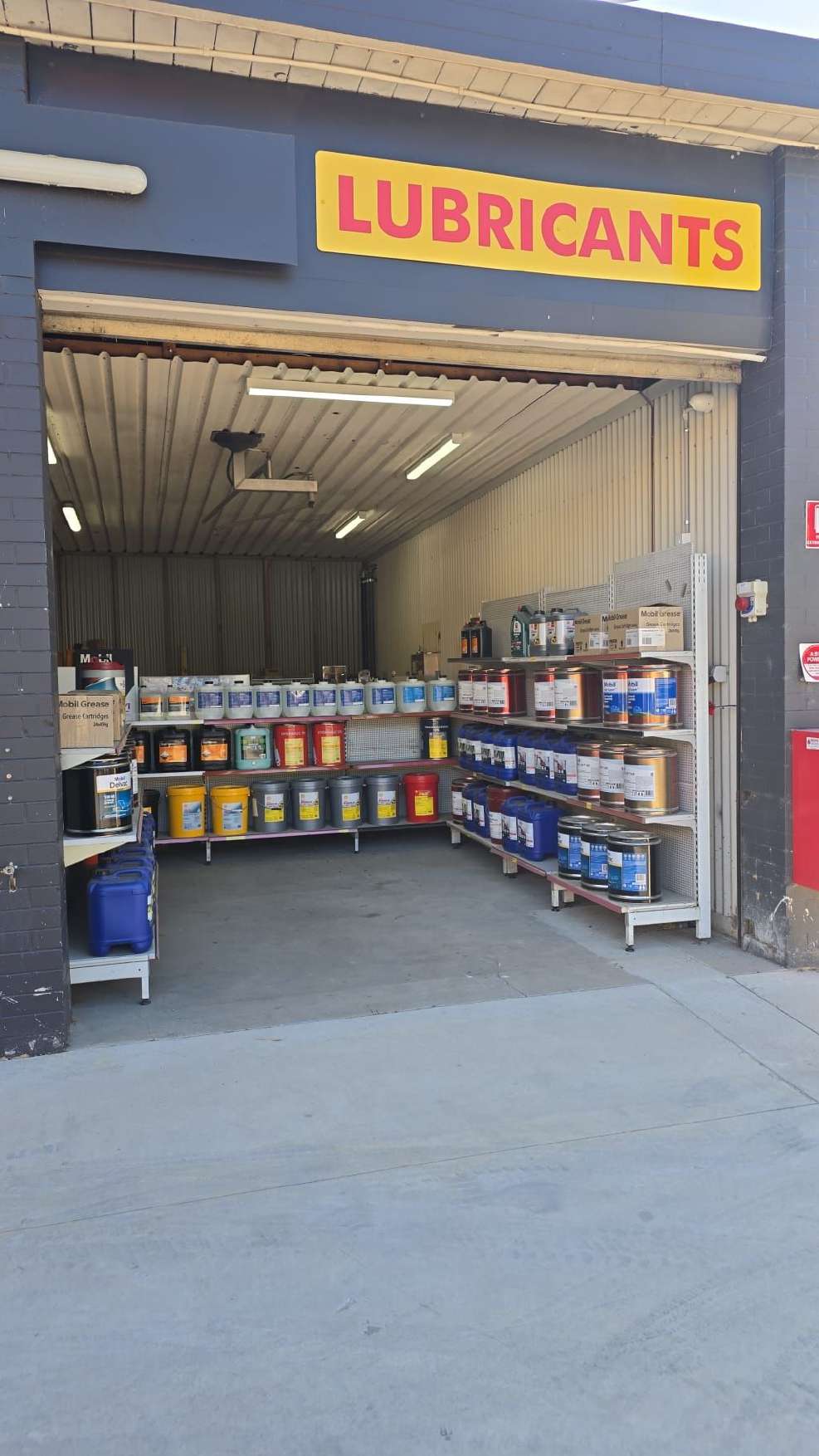 Entrance to the lubricants section