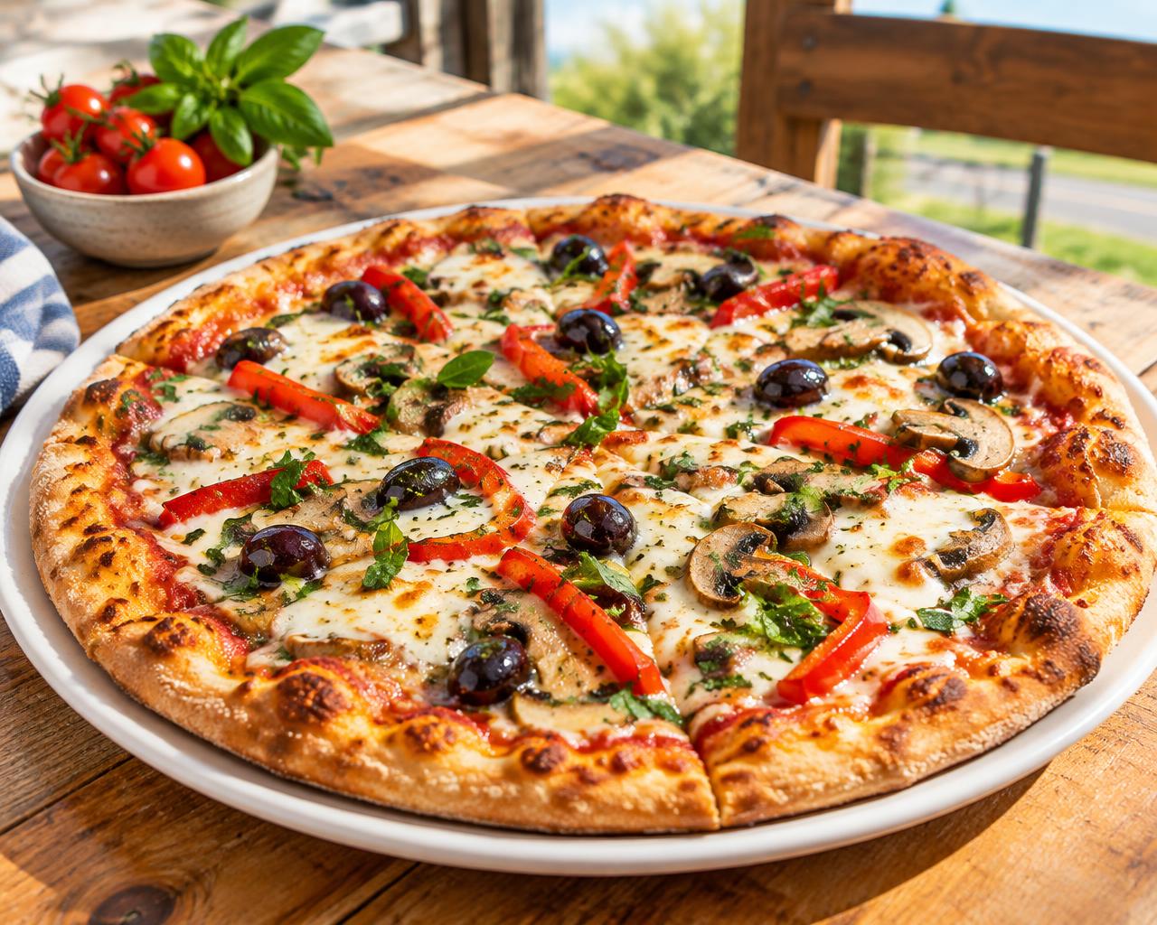 Illustrative vegetable pizza